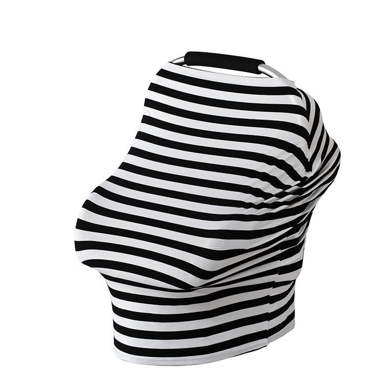 Black And Whites Stripes Carseat Canopy Covers For Infants
