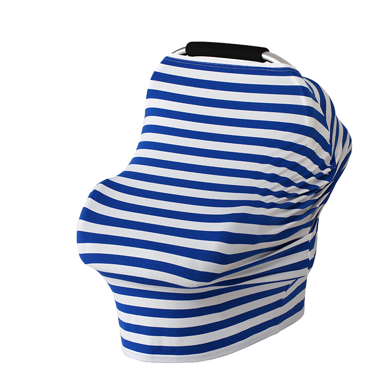 Blue Stripes Carseat Canopy Covers For Babies