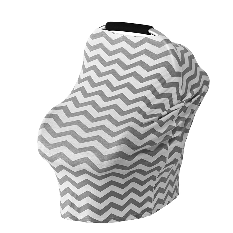 Gray And White Chevron Infant Carseat Canopy Covers For Babies