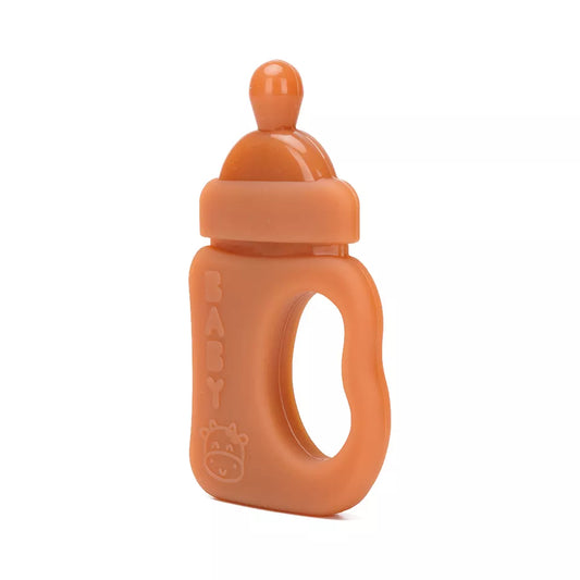 Caramel Milk Bottle Teether Teething Toy For Babies