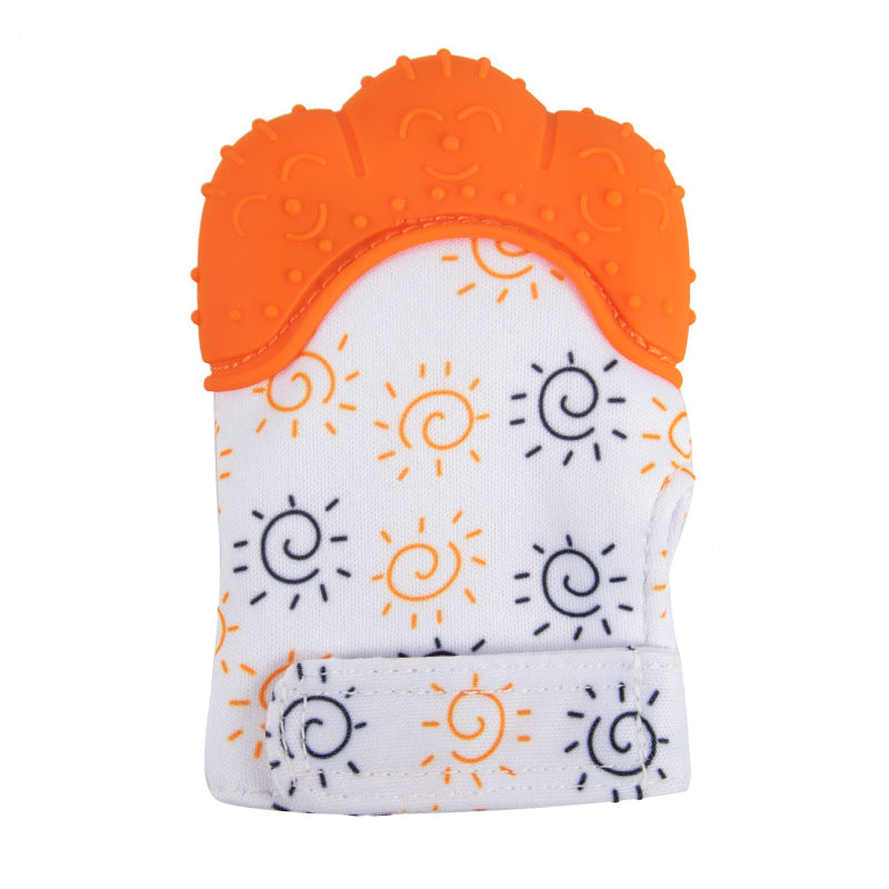 Orange Suns Silicone Teething Mittens For Babies