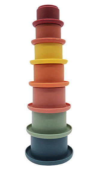Red Topper Montessori Stacking Cups For 1 Year Olds