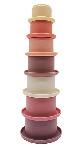 Beige Topper Montessori Stacking Cups For 1 Year Olds